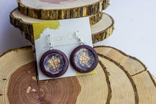 Load image into Gallery viewer, Purple rounds with champagne pink crackle recycled glass
